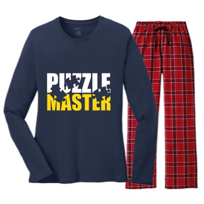 Jigsaw Puzzle Master Women's Long Sleeve Flannel Pajama Set 