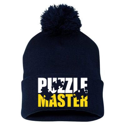 Jigsaw Puzzle Master Pom Pom 12in Knit Beanie