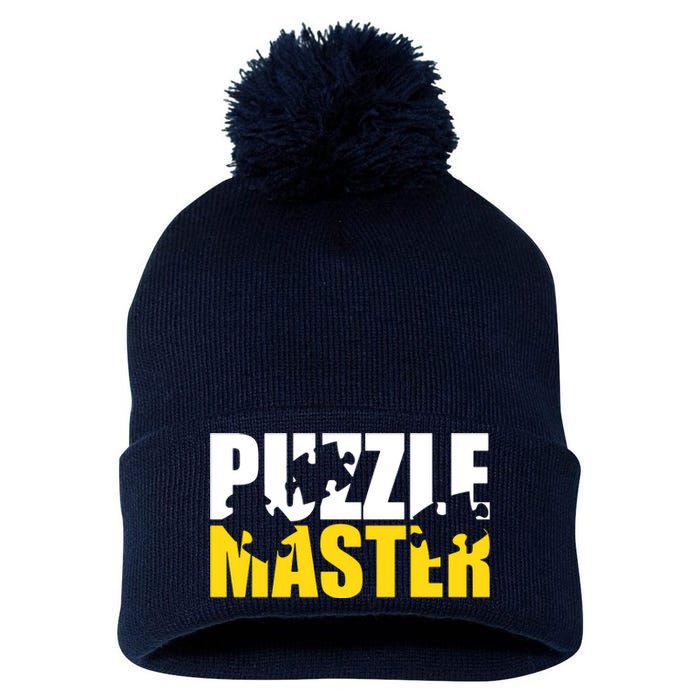 Jigsaw Puzzle Master Pom Pom 12in Knit Beanie