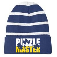 Jigsaw Puzzle Master Striped Beanie with Solid Band