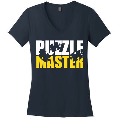 Jigsaw Puzzle Master Women's V-Neck T-Shirt
