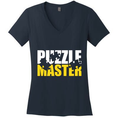 Jigsaw Puzzle Master Women's V-Neck T-Shirt