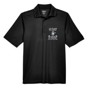 Just Pour Me My Coffee Hand Me My Crochet Men's Origin Performance Pique Polo