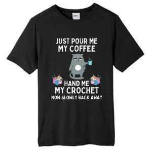 Just Pour Me My Coffee Hand Me My Crochet Tall Fusion ChromaSoft Performance T-Shirt