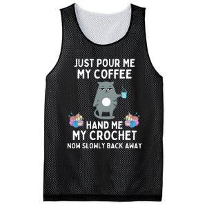 Just Pour Me My Coffee Hand Me My Crochet Mesh Reversible Basketball Jersey Tank