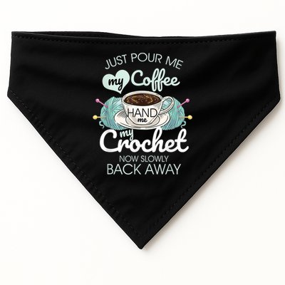 Just Pour Me My Coffee Hand Me My Crochet USA-Made Doggie Bandana