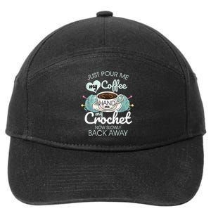 Just Pour Me My Coffee Hand Me My Crochet 7-Panel Snapback Hat