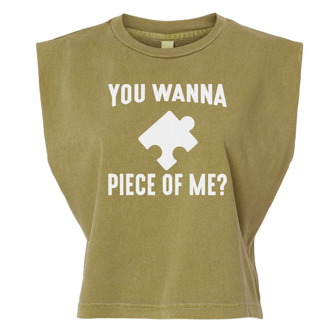 Jigsaw Puzzle Master Puzzle King Queen You Wanna Piece Of Me Garment-Dyed Women's Muscle Tee