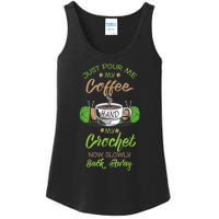 Just Pour Me My Coffee Hand Me My Crochet Crocheting Ladies Essential Tank