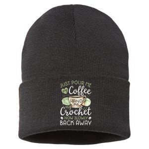 Just Pour Me My Coffee Hand Me My Crochet Funny Crocheting Sustainable Knit Beanie