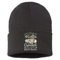 Just Pour Me My Coffee Hand Me My Crochet Funny Crocheting Sustainable Knit Beanie