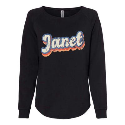 Janet Personalized Name Custom Lettering 70's Womens California Wash Sweatshirt