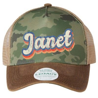 Janet Personalized Name Custom Lettering 70S Legacy Tie Dye Trucker Hat