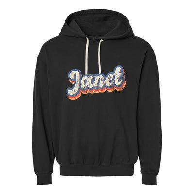 Janet Personalized Name Custom Lettering 70S Garment-Dyed Fleece Hoodie