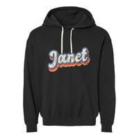 Janet Personalized Name Custom Lettering 70S Garment-Dyed Fleece Hoodie