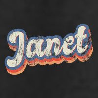 Janet Personalized Name Custom Lettering 70S 7 Panel Mesh Trucker Snapback Hat