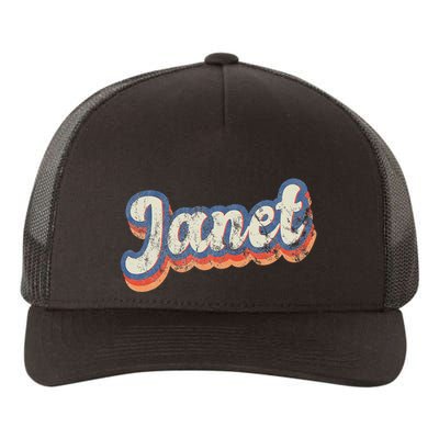 Janet Personalized Name Custom Lettering 70S Yupoong Adult 5-Panel Trucker Hat