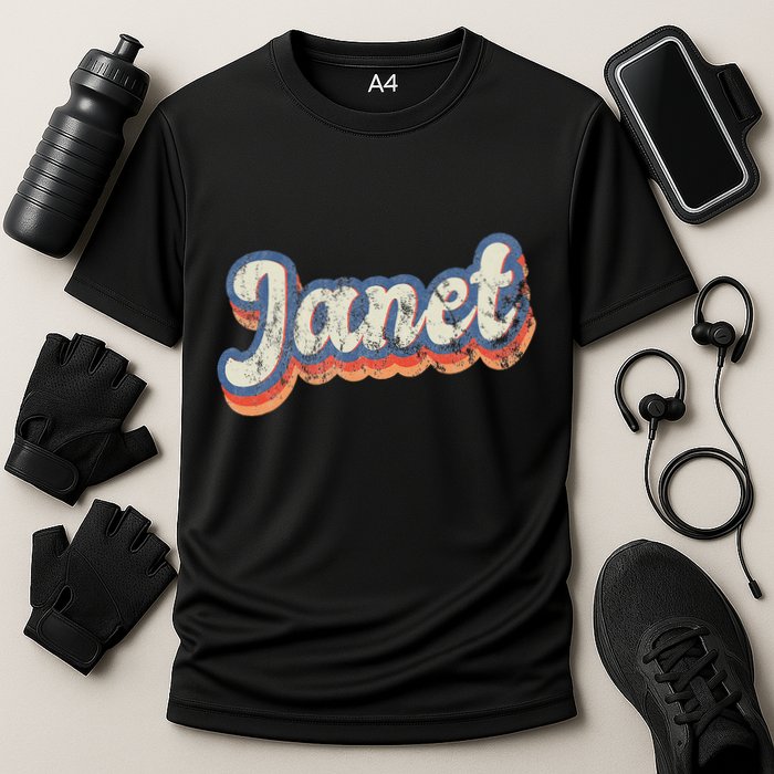 Janet Personalized Name Custom Lettering 70S Performance Shirt