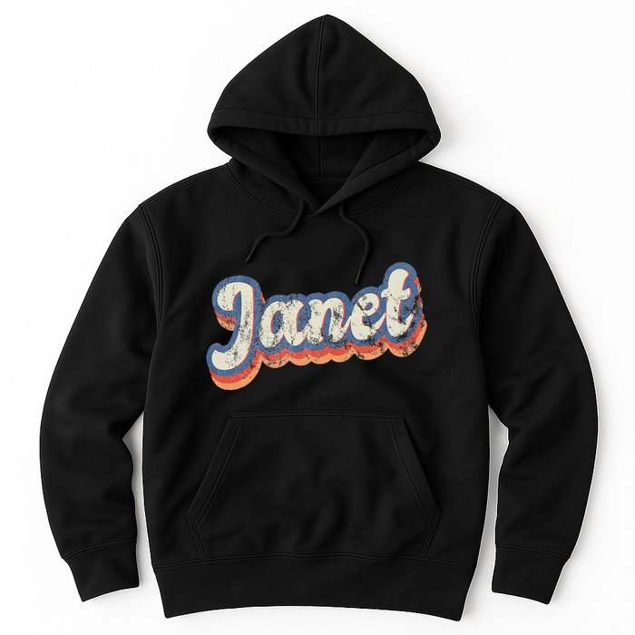 Janet Personalized Name Custom Lettering 70S Hoodie