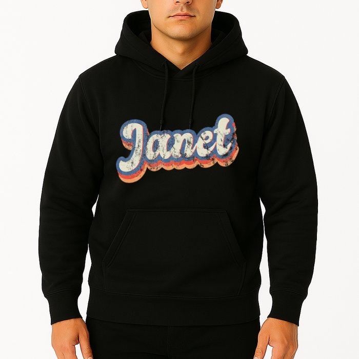 Janet Personalized Name Custom Lettering 70S Hoodie