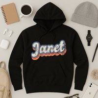 Janet Personalized Name Custom Lettering 70S Hoodie