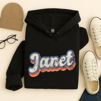 Janet Personalized Name Custom Lettering 70S Hoodie