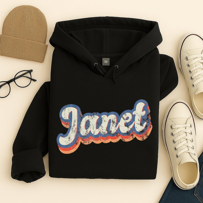 Janet Personalized Name Custom Lettering 70S Hoodie