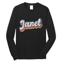 Janet Personalized Name Custom Lettering 70S Long Sleeve Shirt
