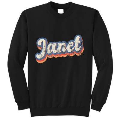 Janet Personalized Name Custom Lettering 70S Sweatshirt