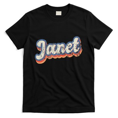 Janet Personalized Name Custom Lettering 70S T-Shirt
