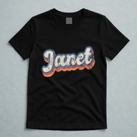 Janet Personalized Name Custom Lettering 70S T-Shirt