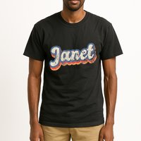 Janet Personalized Name Custom Lettering 70S Tall T-Shirt