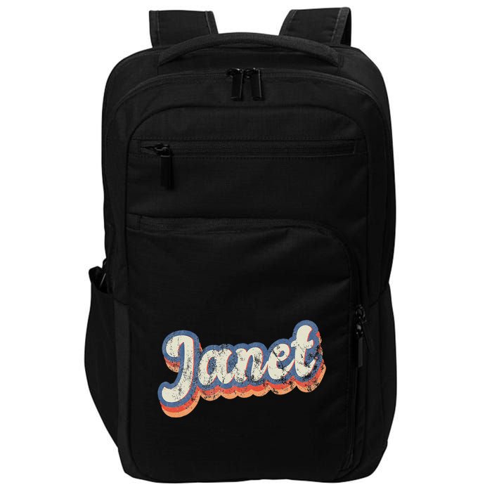 Janet Personalized Name Custom Lettering 70S Impact Tech Backpack