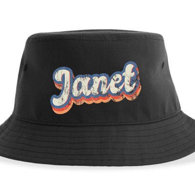 Janet Personalized Name Custom Lettering 70S Sustainable Bucket Hat