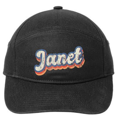 Janet Personalized Name Custom Lettering 70S 7-Panel Snapback Hat