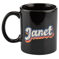Janet Personalized Name Custom Lettering 70S 11oz C Handle Ceramic Mug