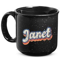 Janet Personalized Name Custom Lettering 70S 15oz Campfire Ceramic Mug