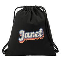 Janet Personalized Name Custom Lettering 70S Drawstring Bag