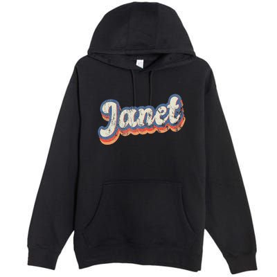 Janet Personalized Name Custom Lettering 70S Premium Pullover Hoodie