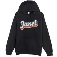 Janet Personalized Name Custom Lettering 70S Premium Pullover Hoodie
