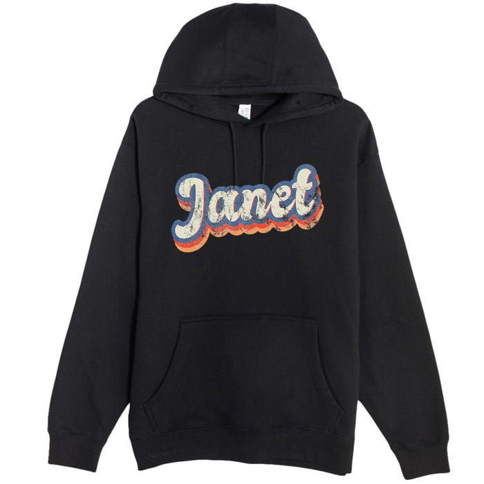 Janet Personalized Name Custom Lettering 70S Premium Pullover Hoodie
