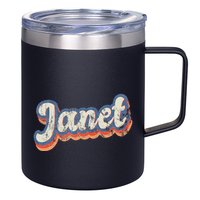 Janet Personalized Name Custom Lettering 70S 12oz Stainless Steel Coffee Mug