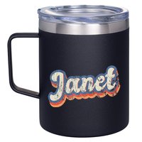 Janet Personalized Name Custom Lettering 70S 12oz Stainless Steel Coffee Mug
