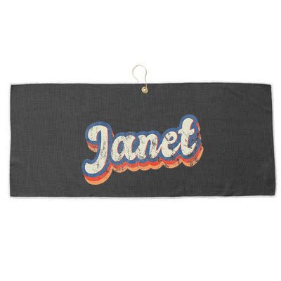 Janet Personalized Name Custom Lettering 70S Large Microfiber Waffle Golf Towel