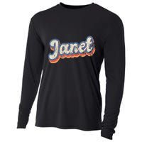Janet Personalized Name Custom Lettering 70S Cooling Performance Long Sleeve Crew