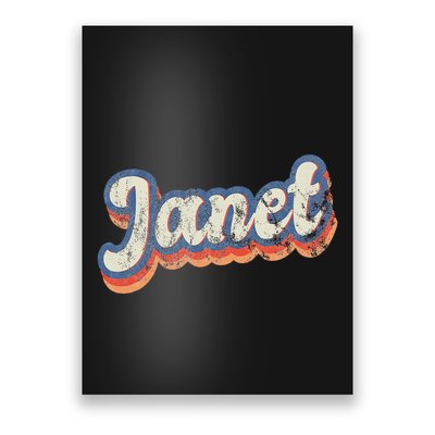 Janet Personalized Name Custom Lettering 70S Poster