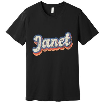 Janet Personalized Name Custom Lettering 70S Premium T-Shirt