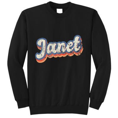 Janet Personalized Name Custom Lettering 70S Tall Sweatshirt
