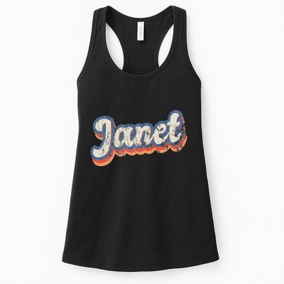 Janet Personalized Name Custom Lettering 70S Womens Tank Top