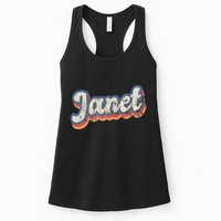 Janet Personalized Name Custom Lettering 70S Womens Tank Top
